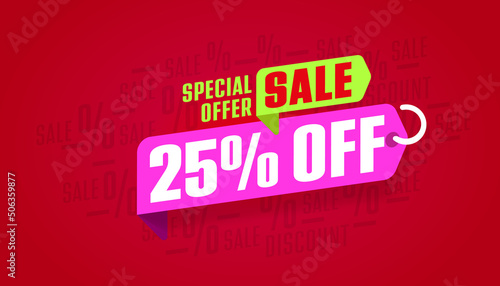 25 percent off discount and sale promotion banner