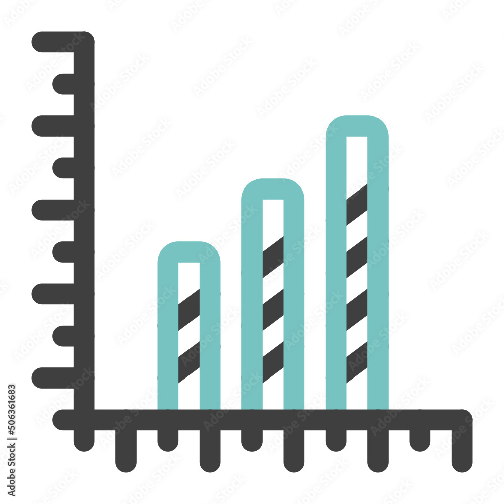 statistics colored line icon