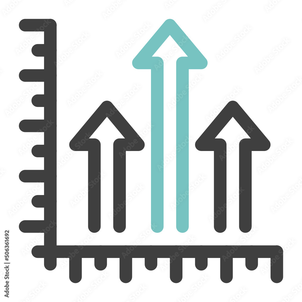 statistics colored line icon statistics colored line icon