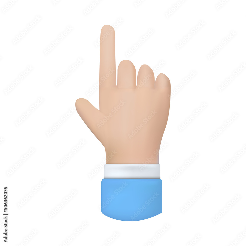 3d icon hand isolated on white background 3d icon hand isolated on white background