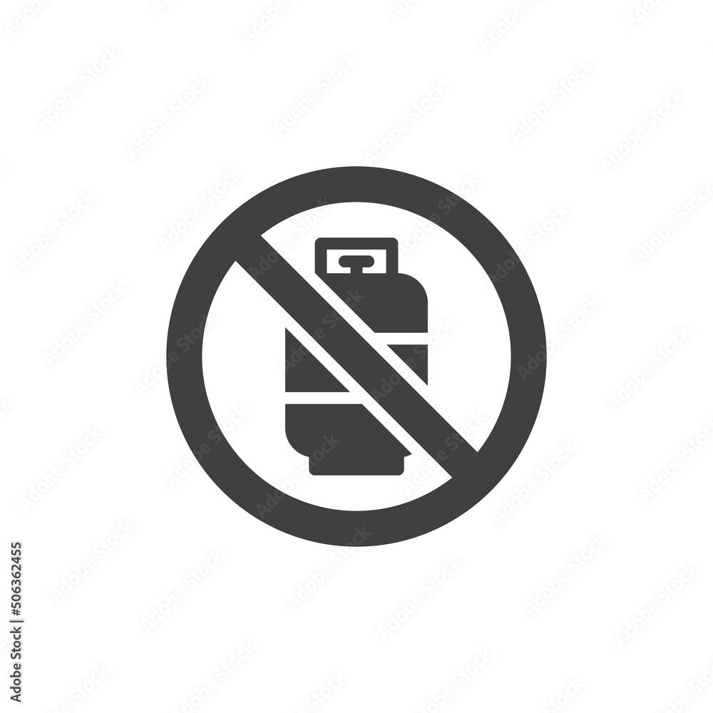 Stop propane gas cylinder vector icon Stop propane gas cylinder vector icon