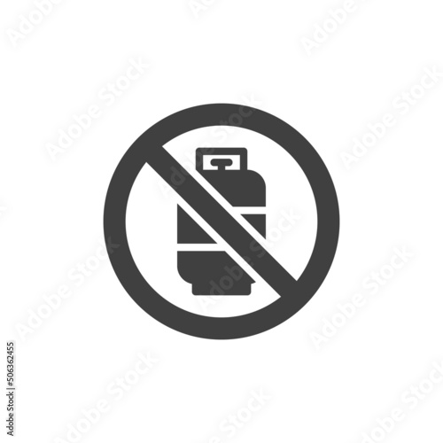 Stop propane gas cylinder vector icon