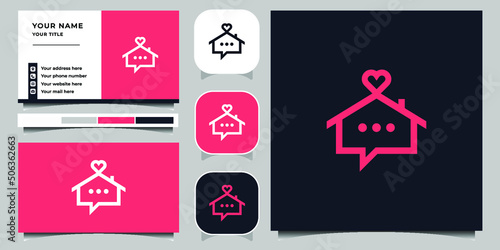 Love and home, family, together, medical, healthcare, love care, home care logo design Premium Vector