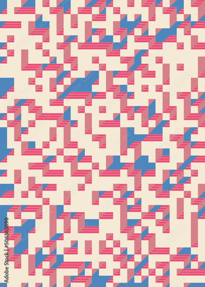 Implementation of Edward Zajec’s “Il Cubo” from 1971. Essentially a Truchet tile set of 8 tiles and rules for placement art illustration Implementation of Edward Zajec’s “Il Cubo” from 1971. Essentially a Truchet tile set of 8 tiles and rules for placement art illustration