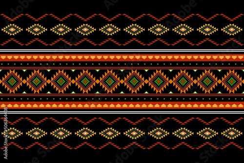 Geometric ethnic oriental seamless pattern traditional Design for background,carpet,wallpaper.clothing,wrapping,Batik fabric,Vector illustration.embroidery style - Sadu, sadou, sadow or sado