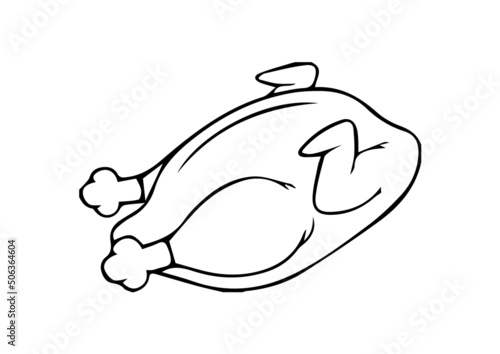 illustrator of a chiken roast in vector art