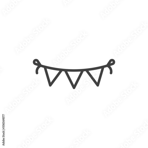 Bunting flag line icon