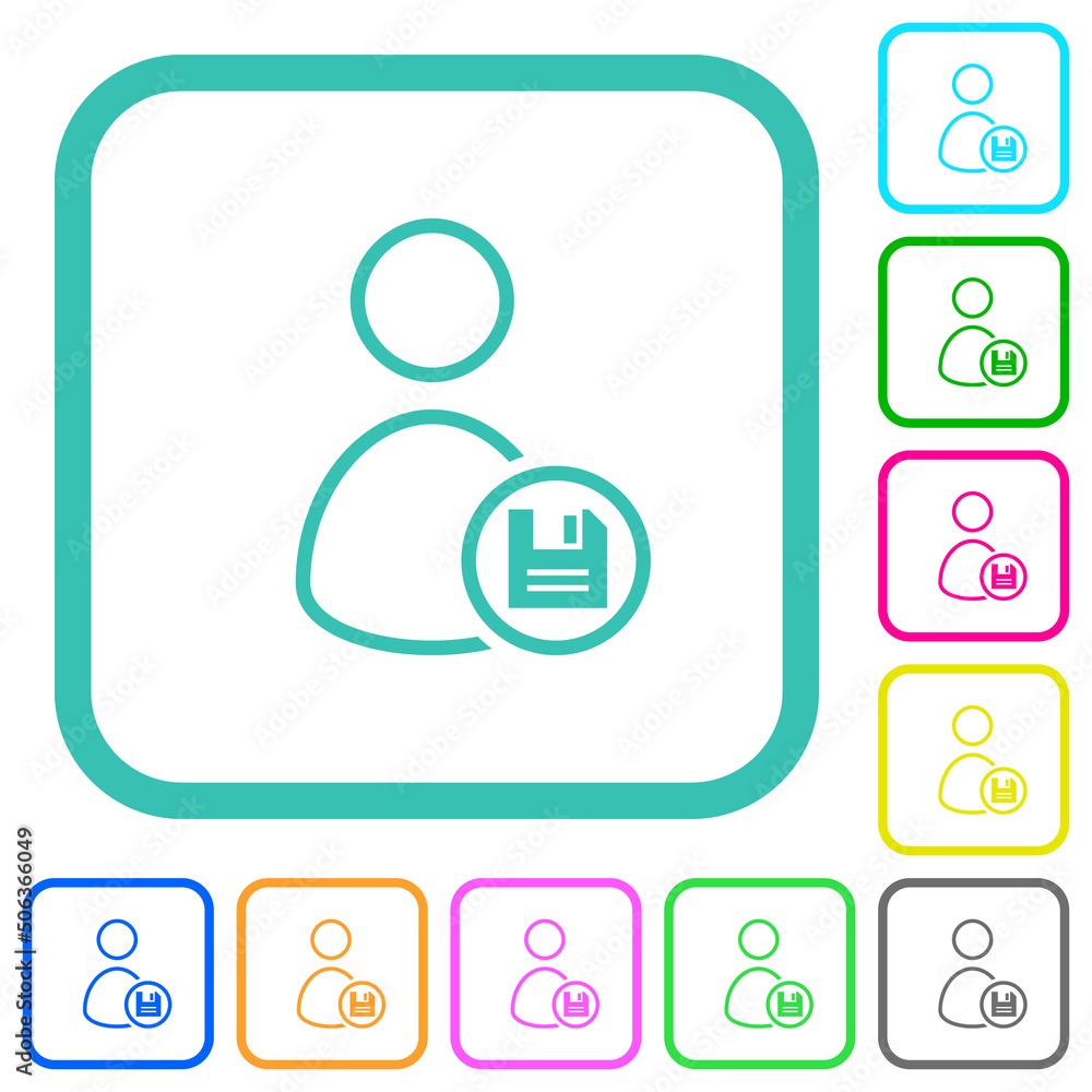 Save user account outline vivid colored flat icons Save user account outline vivid colored flat icons