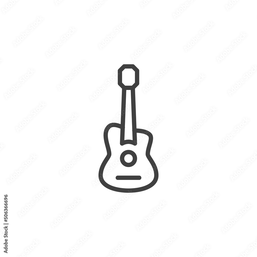 Naklejka premium Guitar line icon