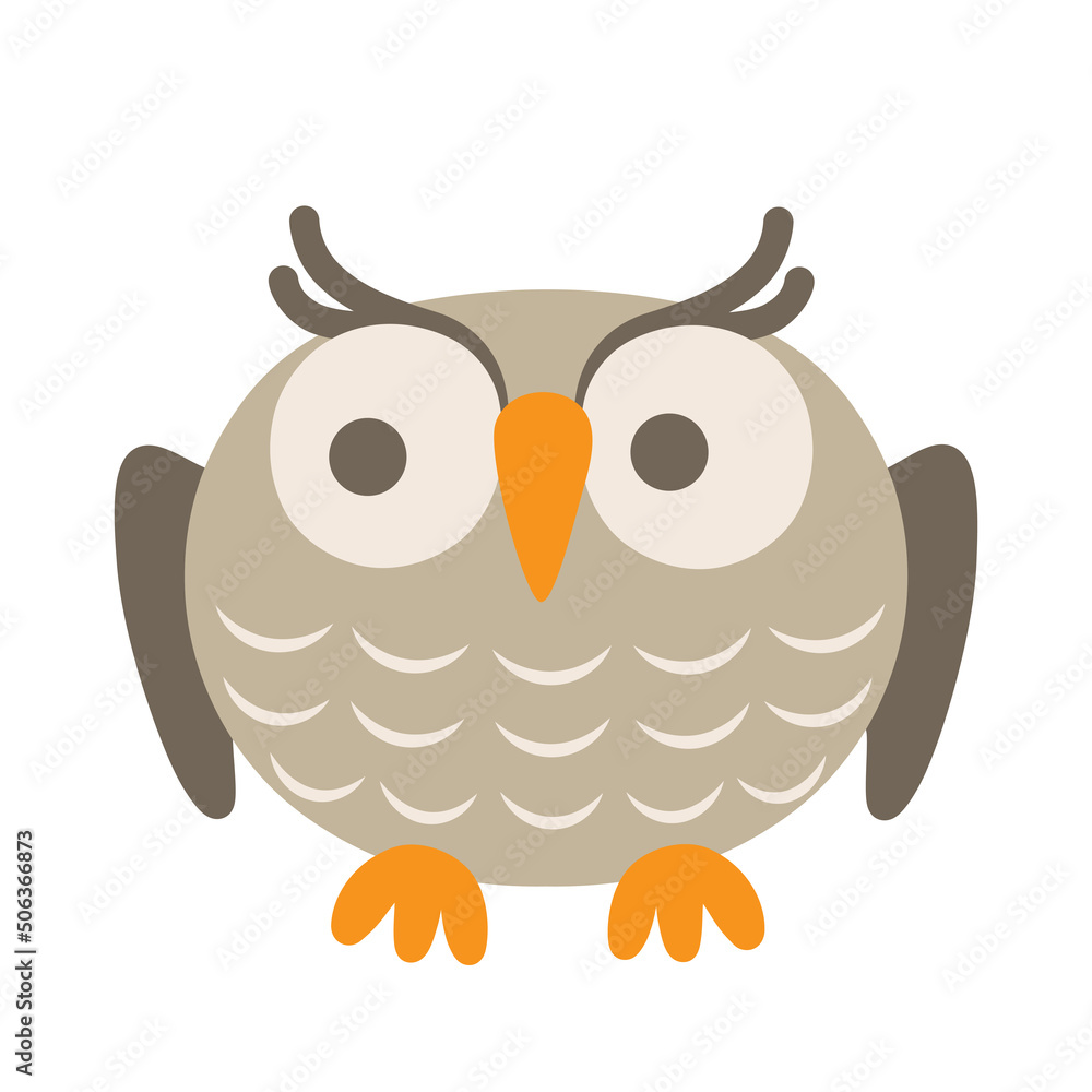 Owl. Flat style. Vector illustration. Owl. Flat style. Vector illustration.