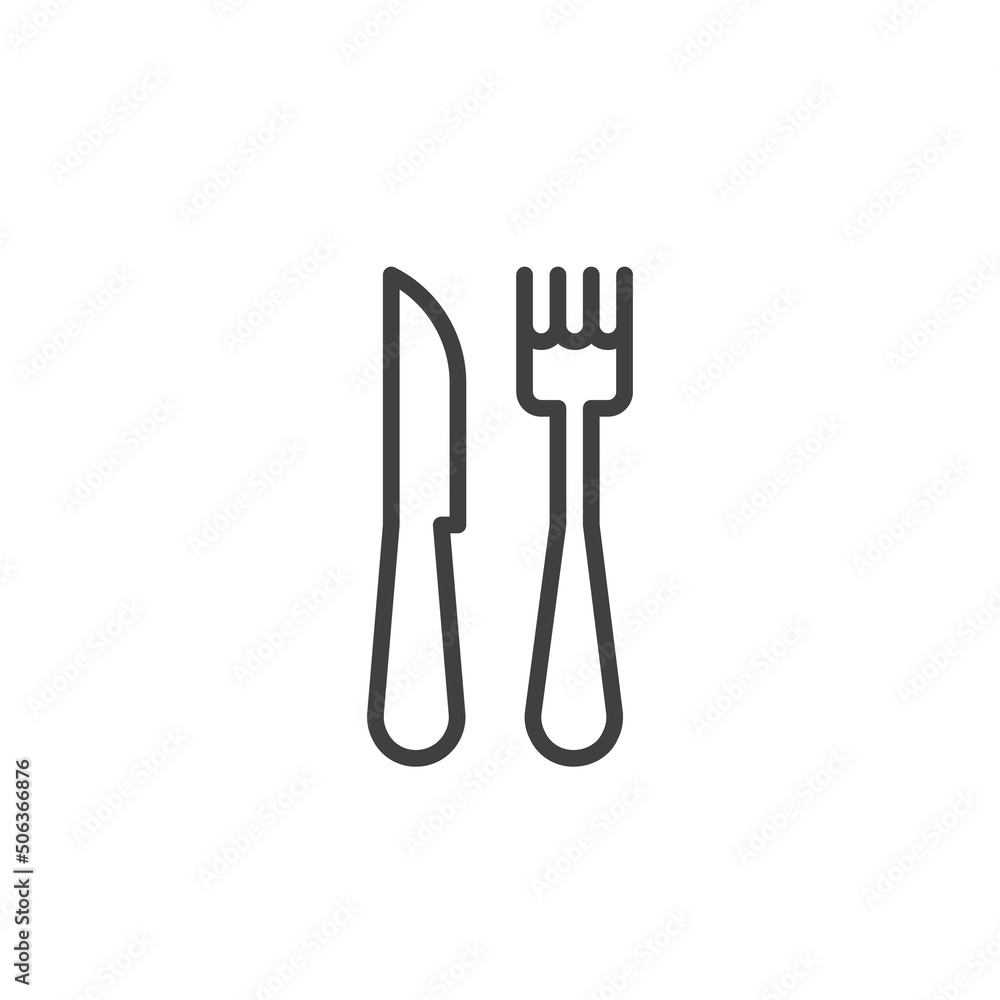 Knife and fork line icon Knife and fork line icon