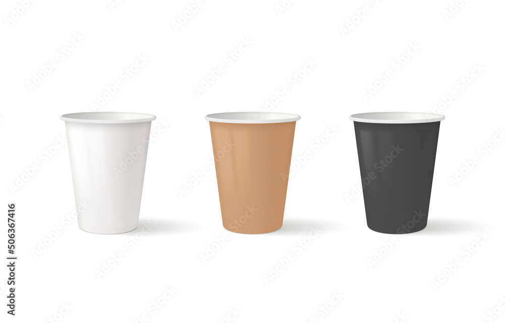 Set of paper coffee or cups. Tea cups.
Set of paper coffee or cups. Tea cups.