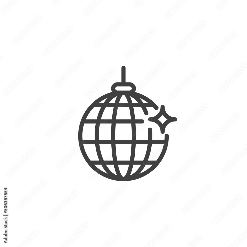 Obraz premium Disco ball line icon