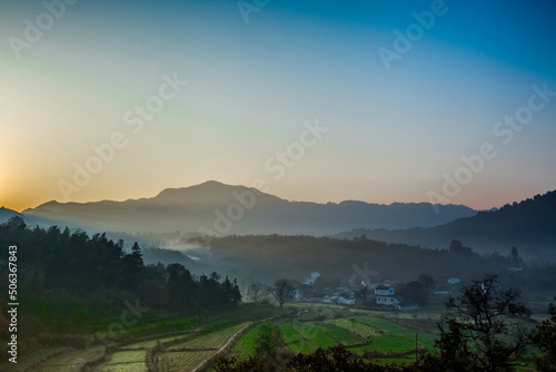 Mountain scenery and ancient villages in Huangshan City, Anhui Province, China