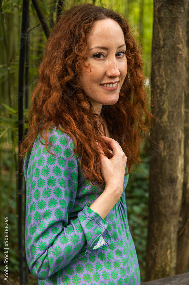 Modern woman wearing colorful clothes in springtime Modern woman wearing colorful clothes in springtime