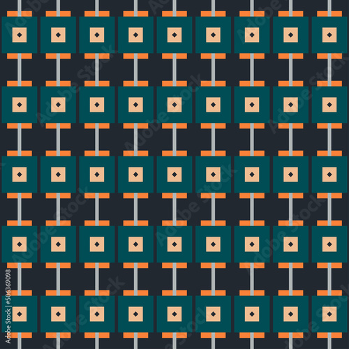 Abstract geometric block and squares pattern. Seamless mosaic and tile. Vector illustration