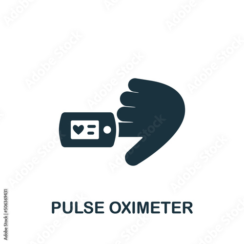 Pulse Oximeter icon. Monochrome simple Measuring icon for templates, web design and infographics