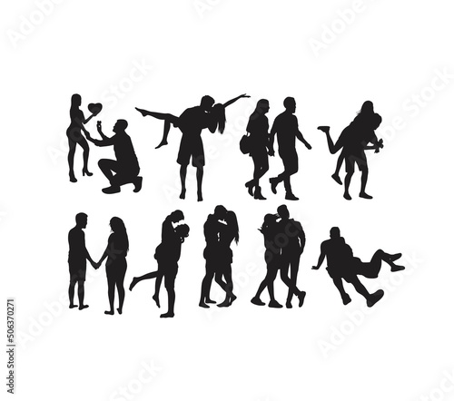 Couple People, art vector silhouette design
