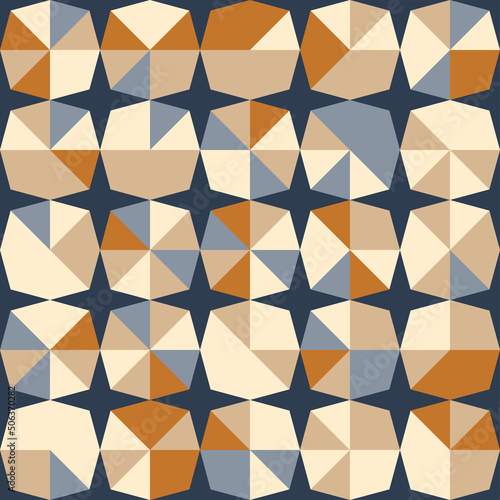 Abstract seamless geometric pattern of rhombuses and diagonals. Vector illustration