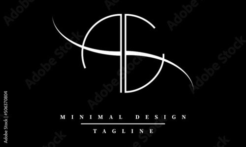 AG or GA Minimal Logo design Vector Art Illustration
