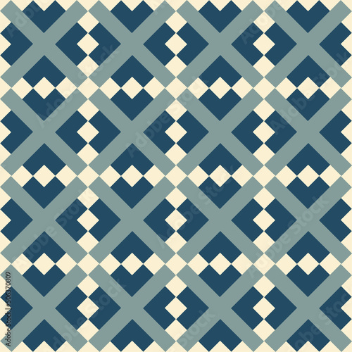 Abstract geometric block and squares pattern. Seamless mosaic and tile. Vector illustration