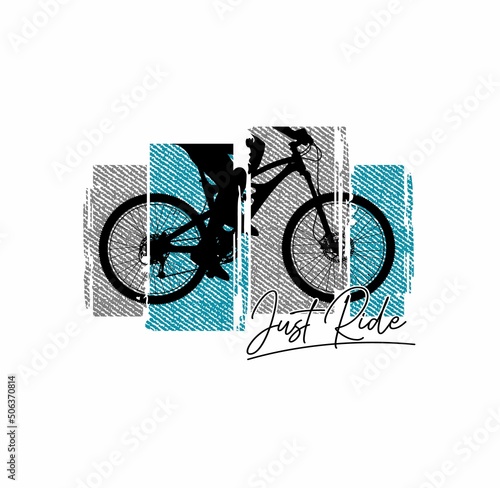  JUST RIDE,TYPOGRAPHY DESIGN T-SHIRT PRINT.