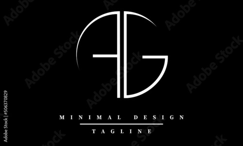 AG or GA Minimal Logo design Vector Art Illustration