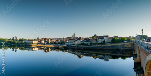 panorama view of the Dordogne River and picturesque Bergerac