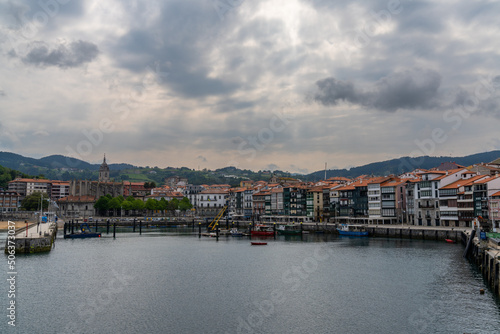 view of the harbor and fishing village of Lekeitio on the coast of the Spanish Basque Country © makasana photo