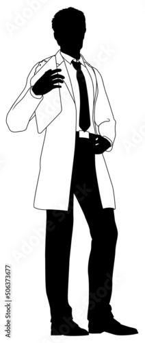 Scientist Engineer Survey Clipboard Man Silhouette