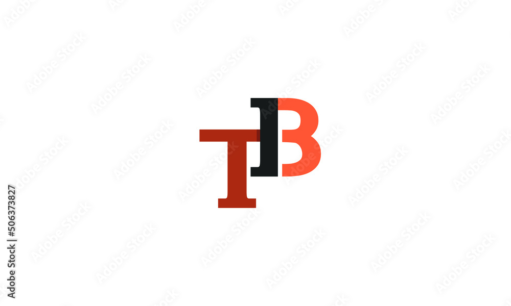 Alphabet letters Initials Monogram logo TB, BT, T and B Alphabet letters Initials Monogram logo TB, BT, T and B