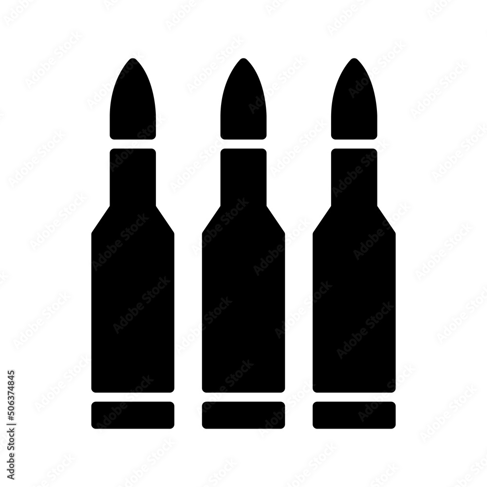 Set of Bullets Icons. Ammunition Symbol in Flat Style. Stock Vector Set of Bullets Icons. Ammunition Symbol in Flat Style. Stock Vector