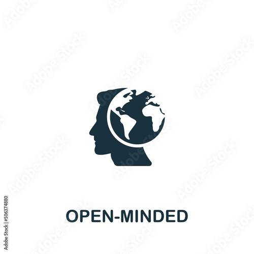 Open-Minded icon. Monochrome simple Personality icon for templates, web design and infographics