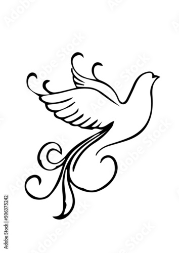 illustration of pigeon courier best graphics design in vector art