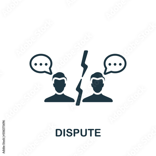 Dispute icon. Monochrome simple Personality icon for templates, web design and infographics