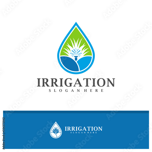 Irrigation logo design vector, Creative Irrigation logo concepts template illustration.