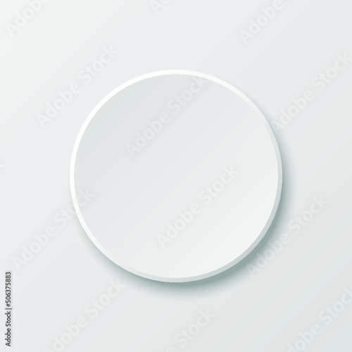 Blank Circle Button isolated on a gray background. 3d rendering