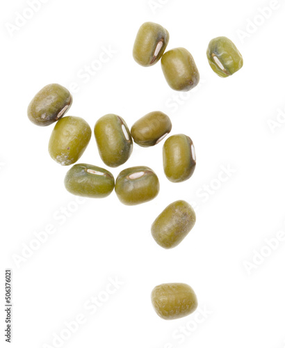 Mung beans isolated on white background.