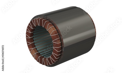 Electric motor components, winded stator and rotor for assembly