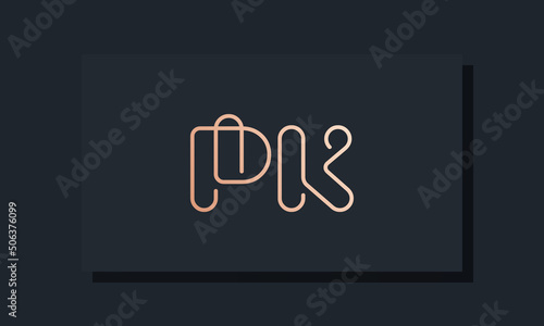 Minimal clip initial letter PK logo