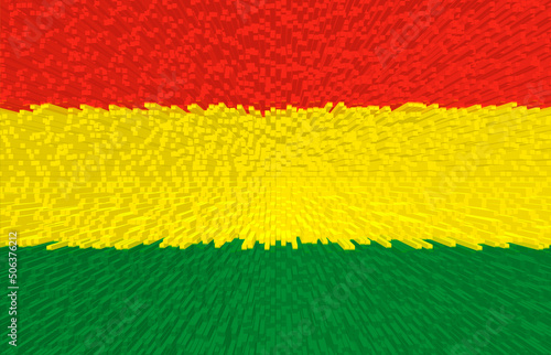 3d illustration of bolivian flag. The flag of Bolivia is red  yellow and green.
