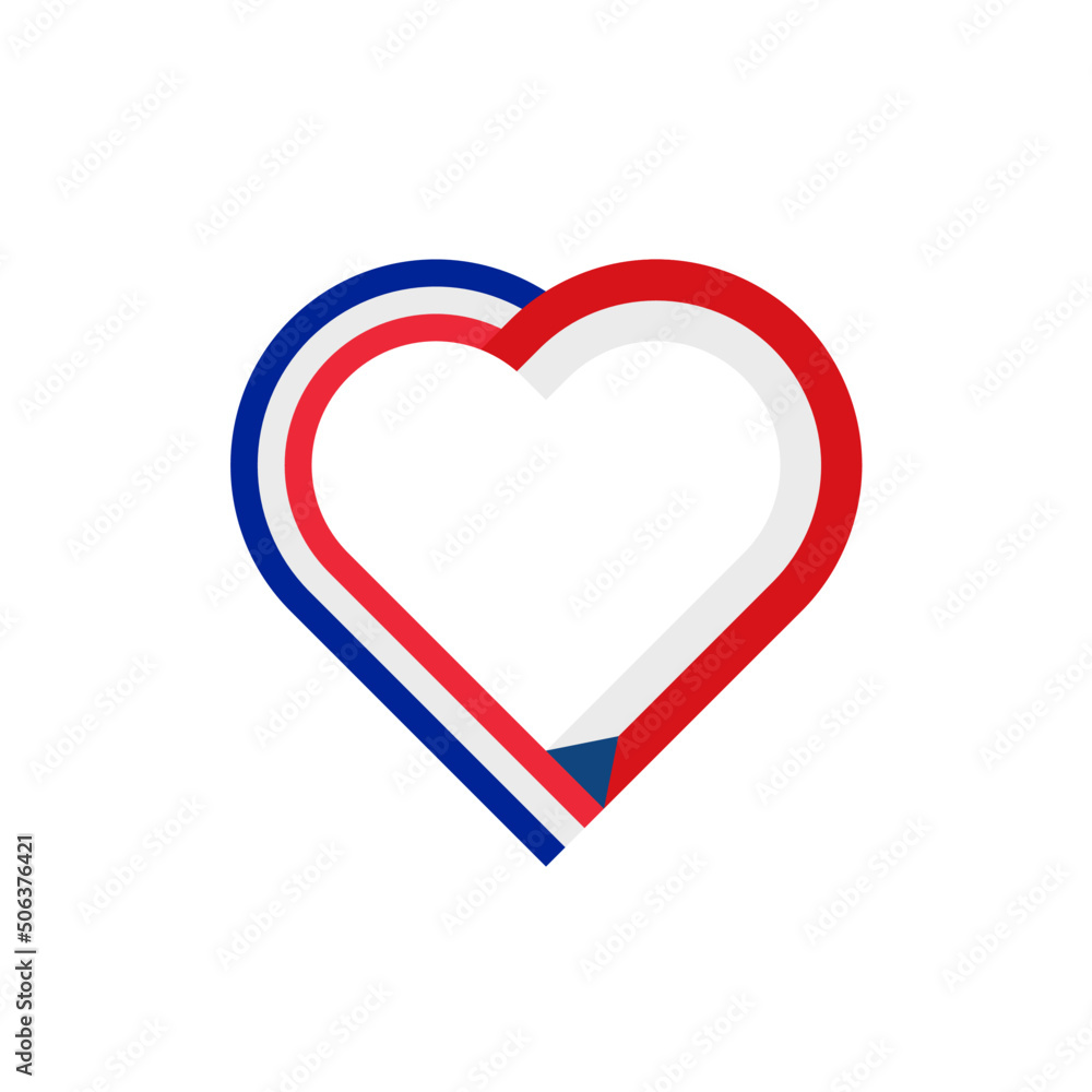 unity concept. heart ribbon icon of france and czech republic flags. vector illustration isolated on white background unity concept. heart ribbon icon of france and czech republic flags. vector illustration isolated on white background