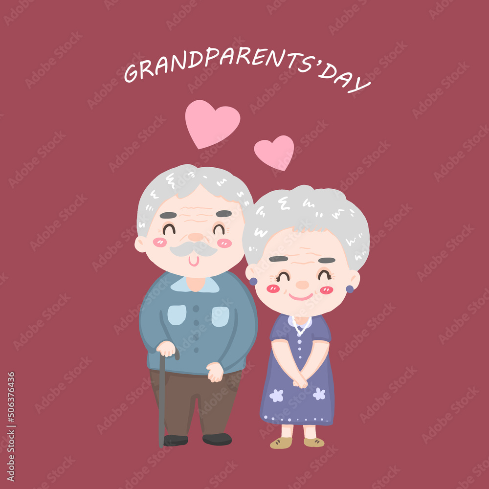 Grandparents' day, older persons and love of old couple Grandparents' day, older persons and love of old couple