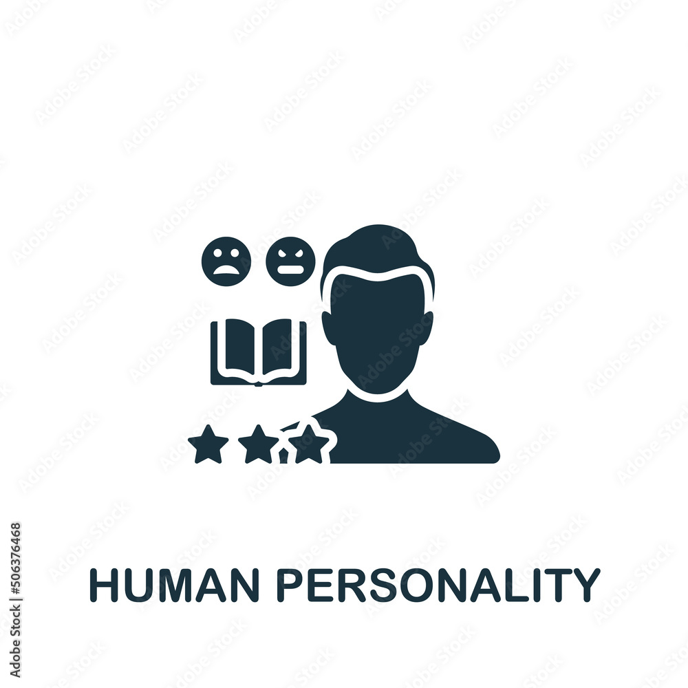 Human Personality icon. Monochrome simple Personality icon for templates, web design and infographics Human Personality icon. Monochrome simple Personality icon for templates, web design and infographics