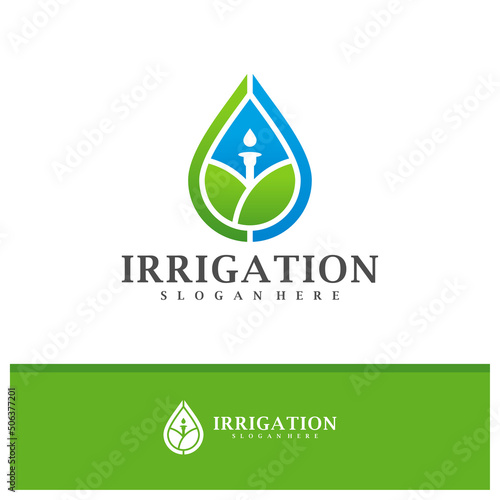 Irrigation logo design vector, Creative Irrigation logo concepts template illustration.