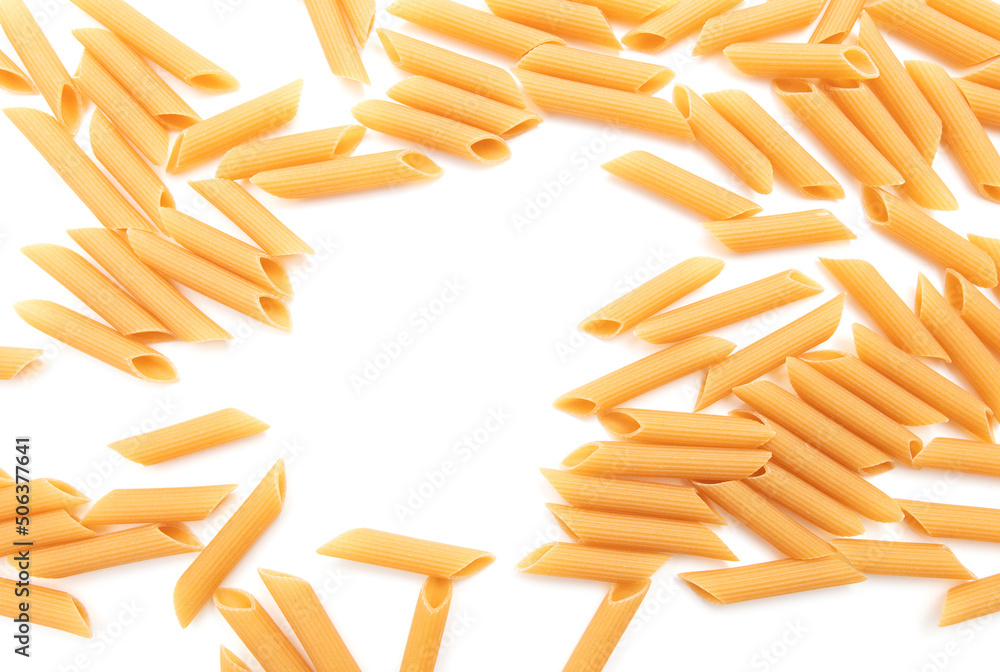 Dry pasta isolated on a white background. Dry pasta isolated on a white background.