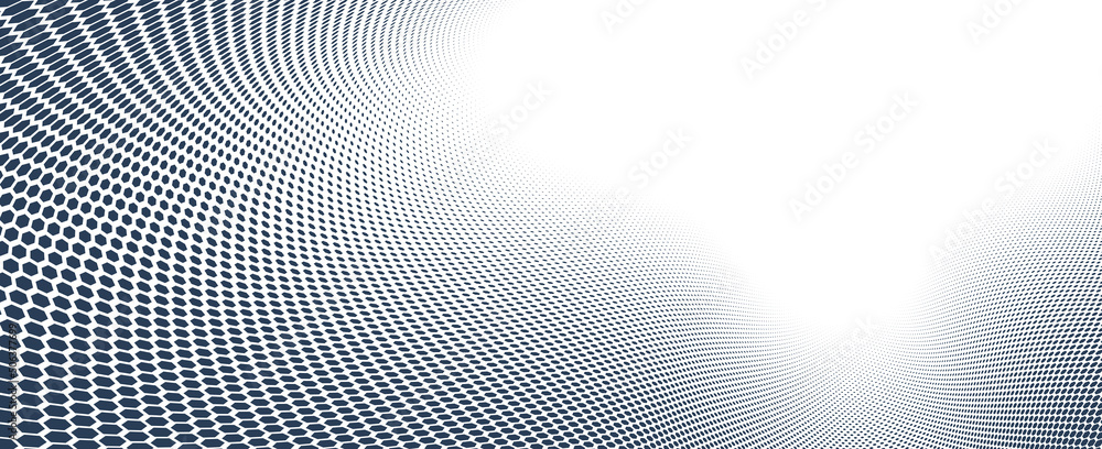 Black dots in 3D perspective vector abstract background, monochrome dotted pattern cool design, wave stream of science technology or business blank template for ads. Black dots in 3D perspective vector abstract background, monochrome dotted pattern cool design, wave stream of science technology or business blank template for ads.