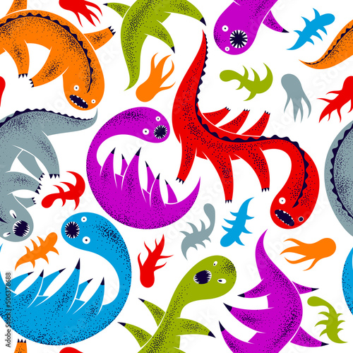 Scary horror monsters seaml...