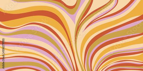 Psychedelic swirl groovy poster. Psychedelic retro wave wallpaper. Liquid groovy background. Vector design illustration