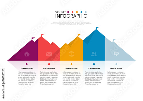 Mountain infographic template, vector illustration